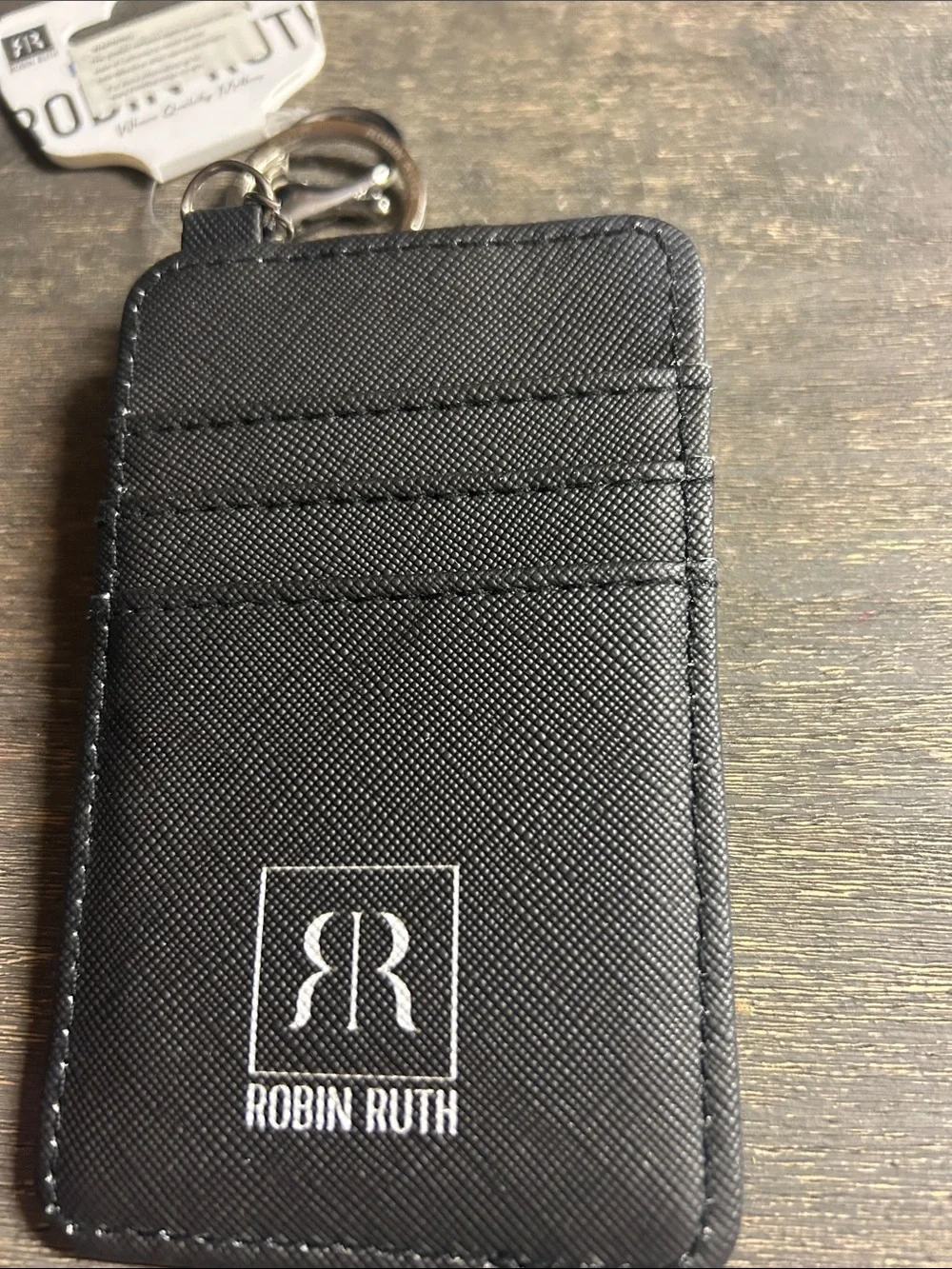 NWT Robin‎ Ruth San Diego Black & White Palm Card Holder Keychain